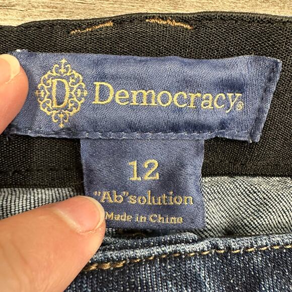 Democracy "Ab"solution Straight Jeans Raw Hem Size 12 - Picture 7 of 13
